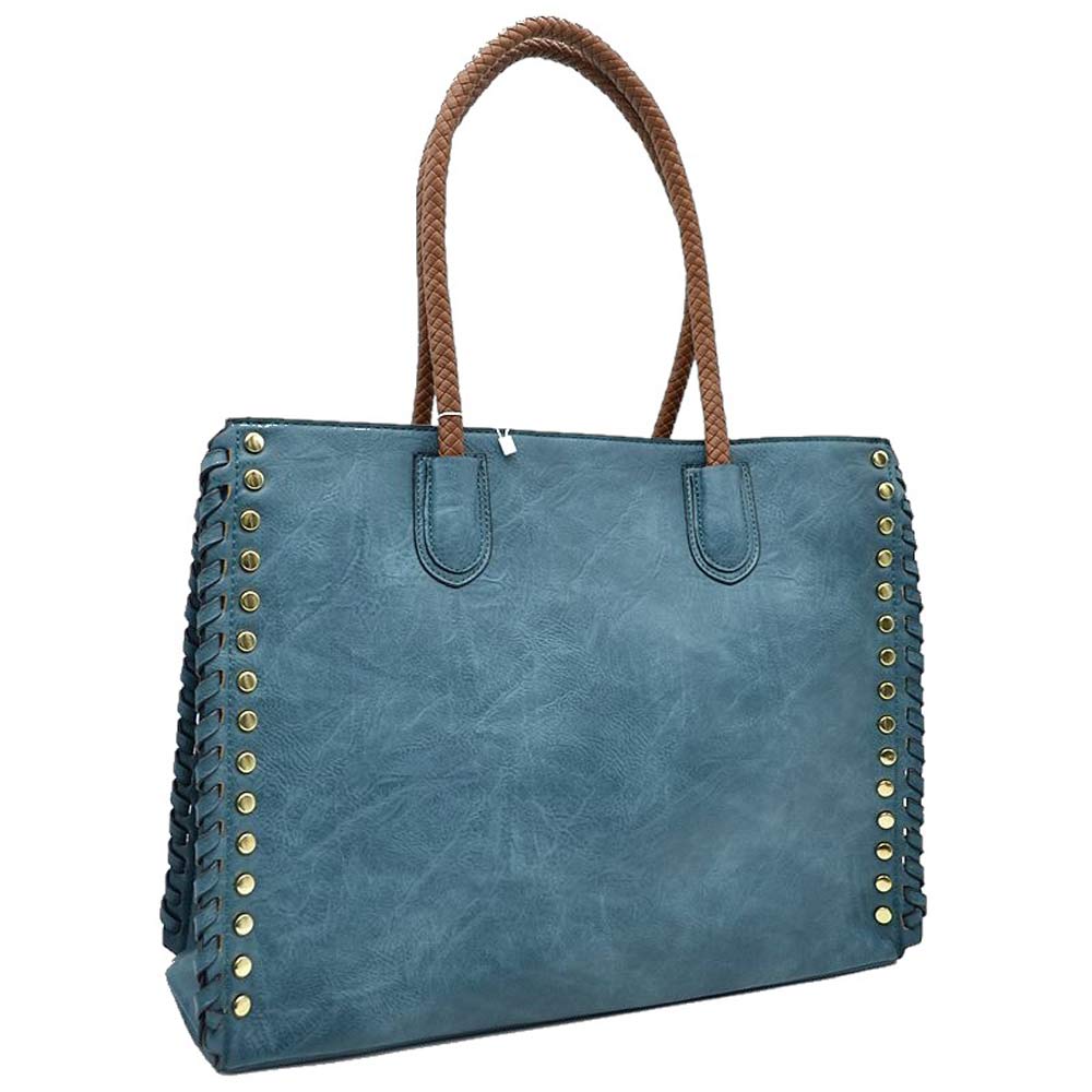 Elegant Stitch-Accent Tote Bag