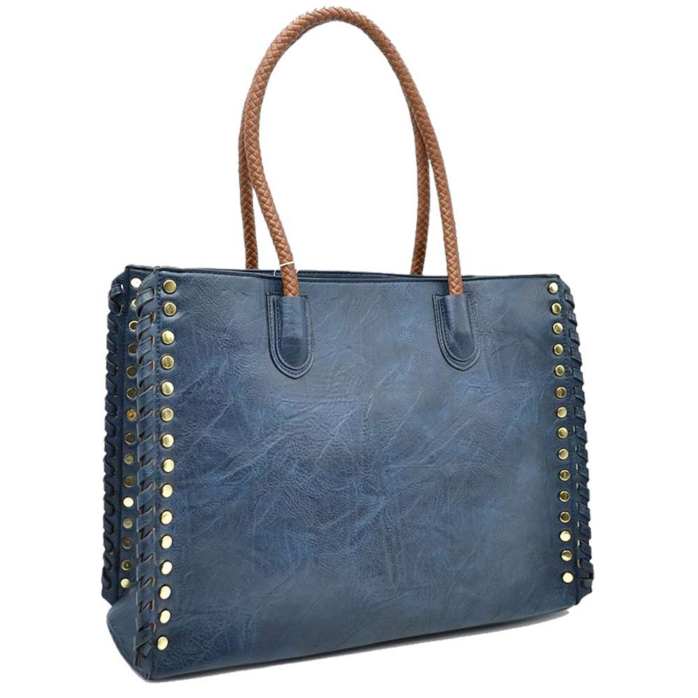 Elegant Stitch-Accent Tote Bag