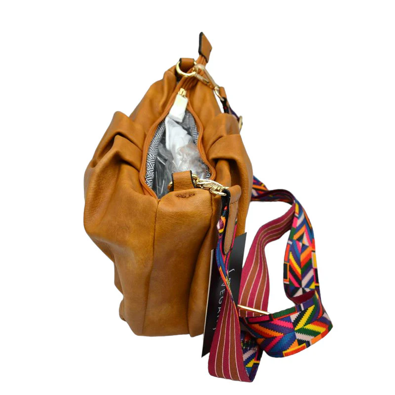 Elegant Black Faux Leather Shoulder Bag