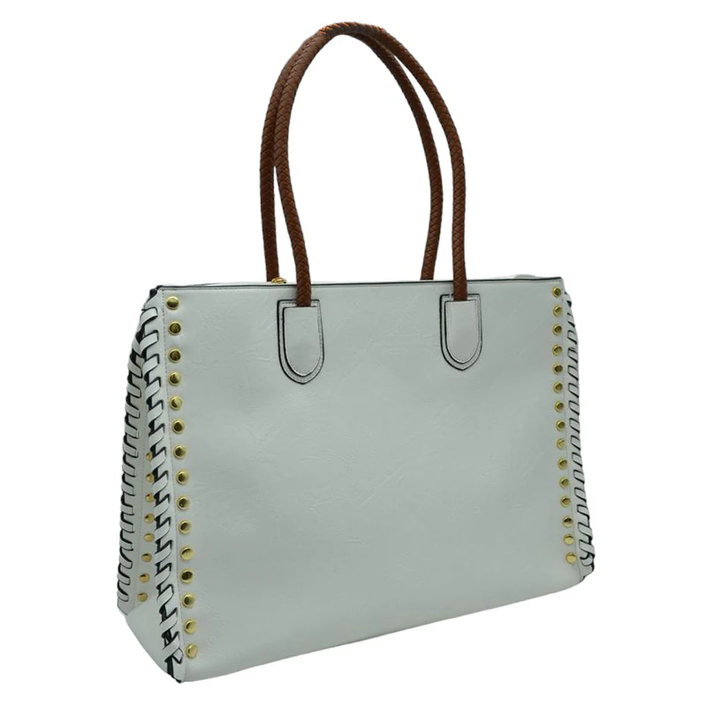 Elegant Stitch-Accent Tote Bag