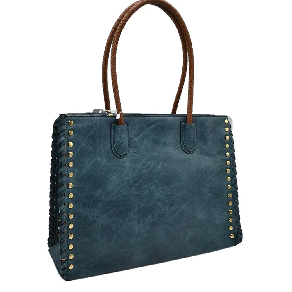 Elegant Stitch-Accent Tote Bag