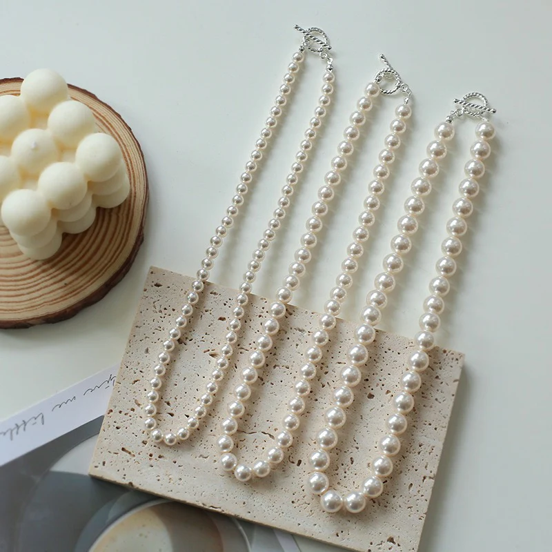 Elegant Faux Pearl Choker Necklace
