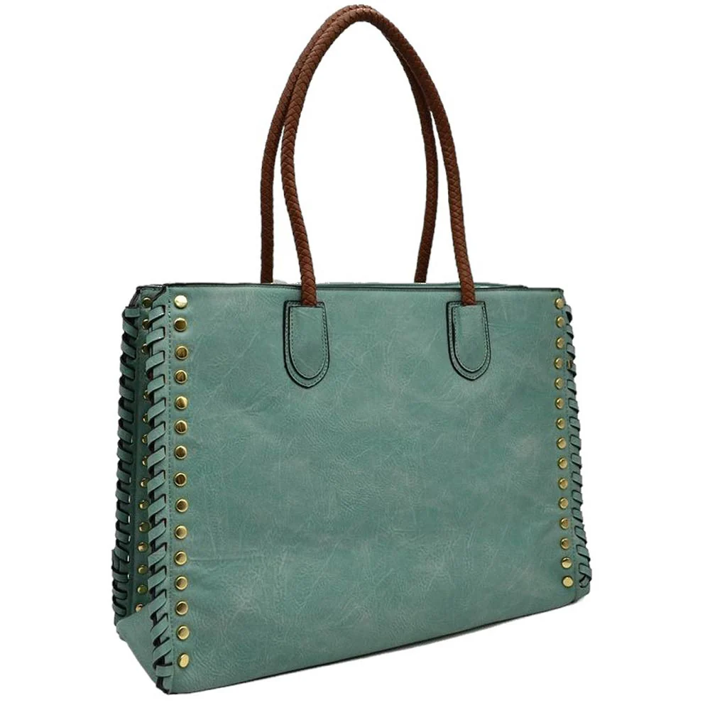Elegant Stitch-Accent Tote Bag
