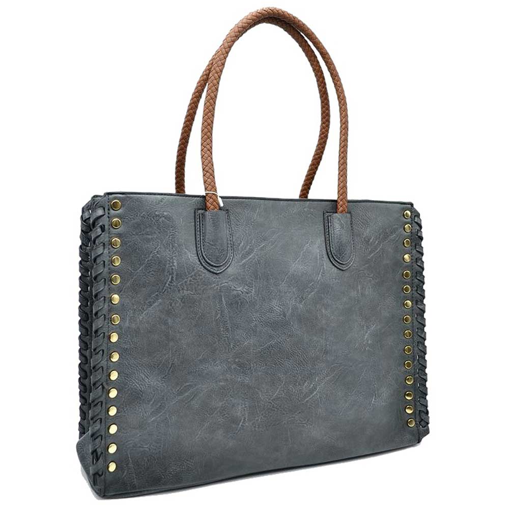 Elegant Stitch-Accent Tote Bag