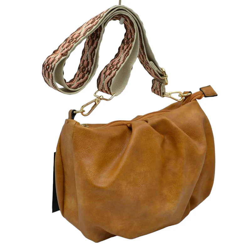 Elegant Black Faux Leather Shoulder Bag