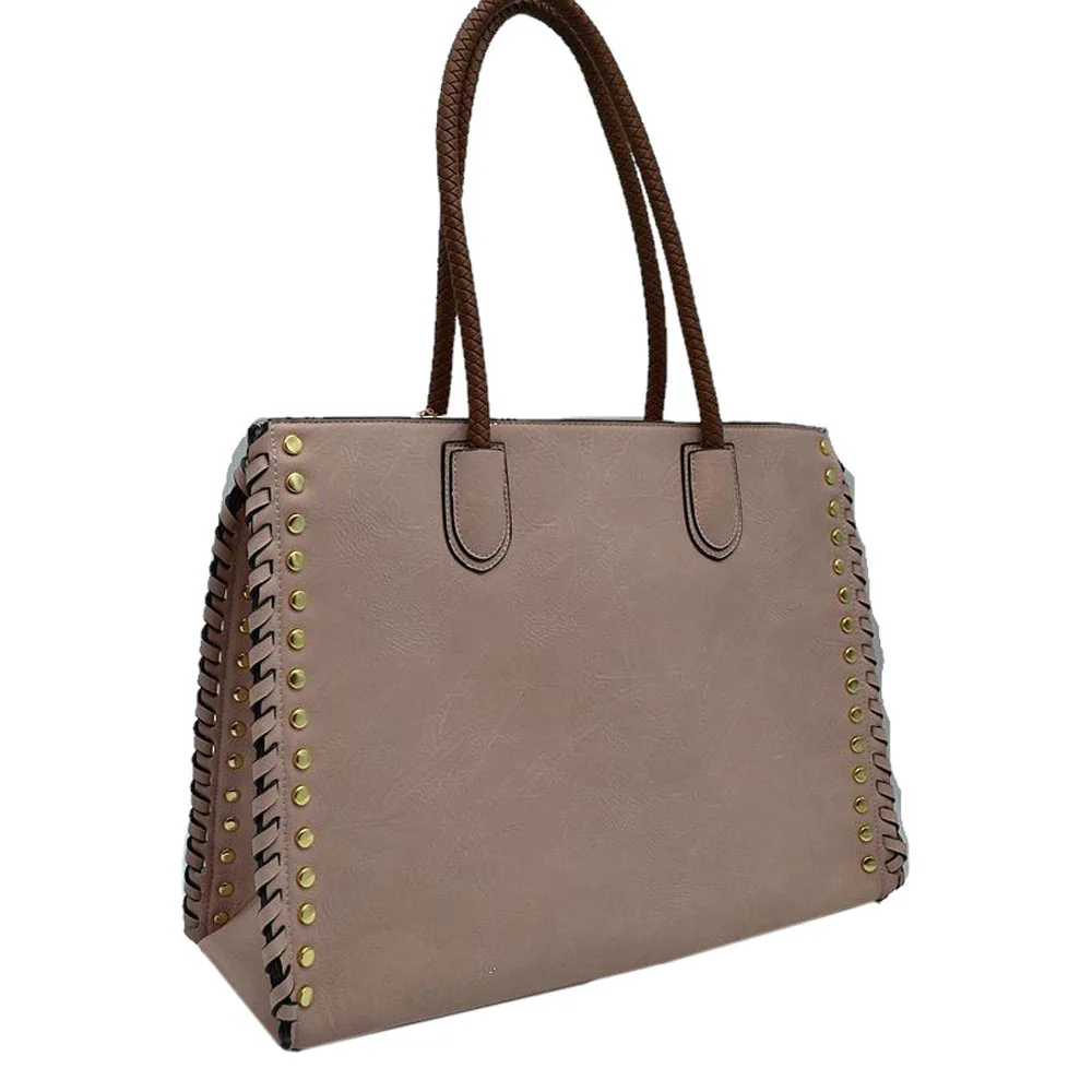 Elegant Stitch-Accent Tote Bag