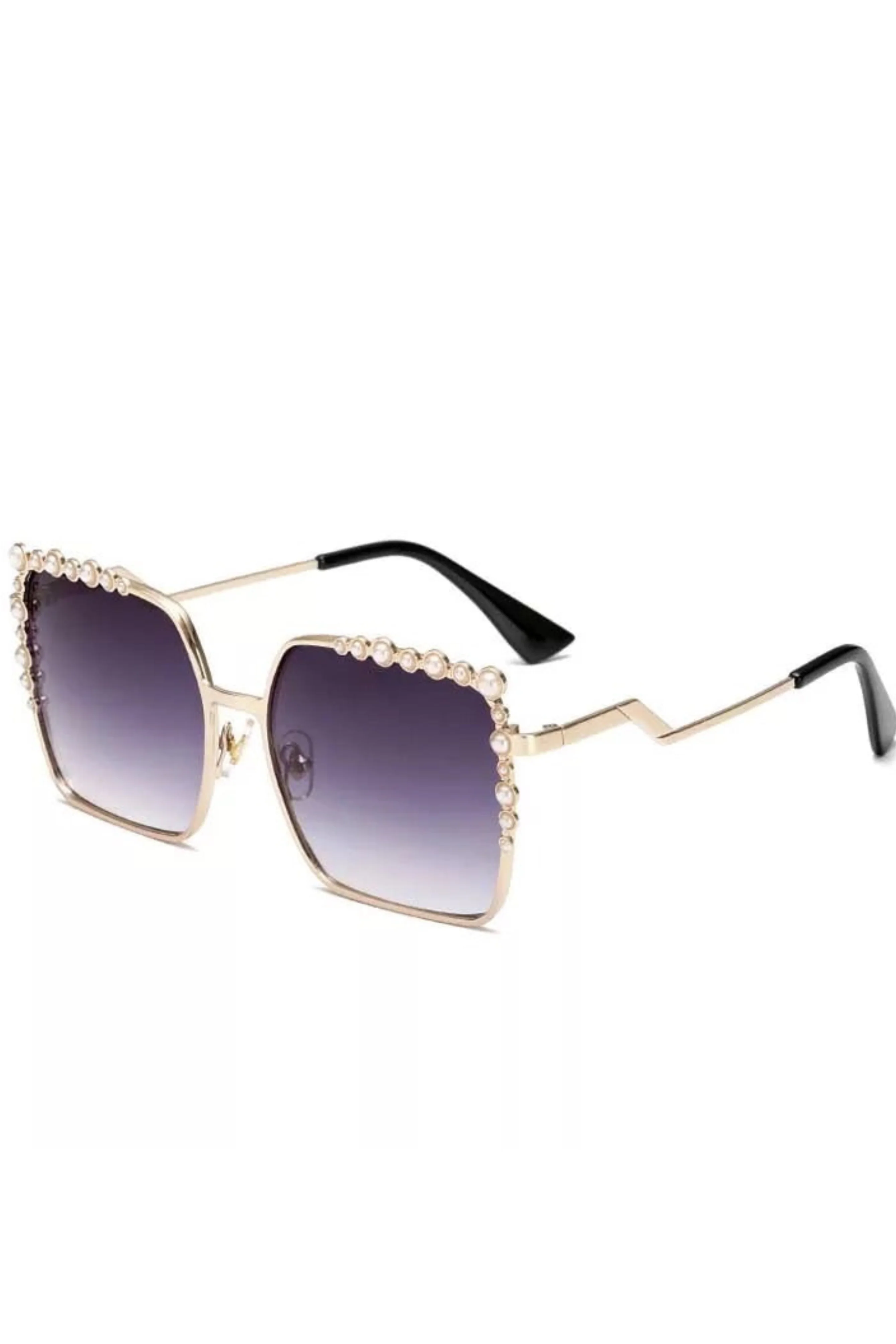 Chic Pearl-Embossed Sunglasses