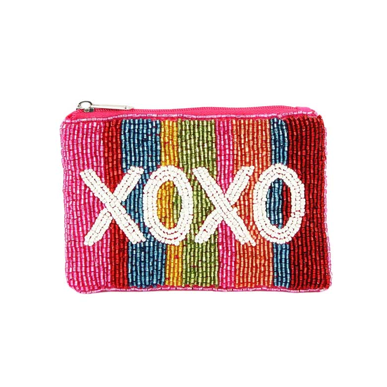 Vibrant Xoxo Beaded Clutch