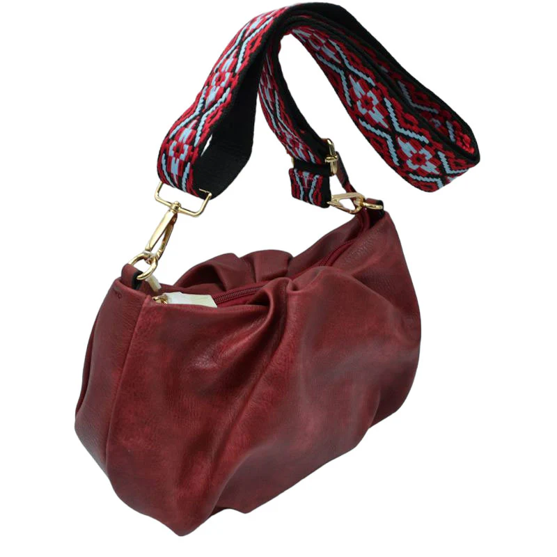 Elegant Black Faux Leather Shoulder Bag