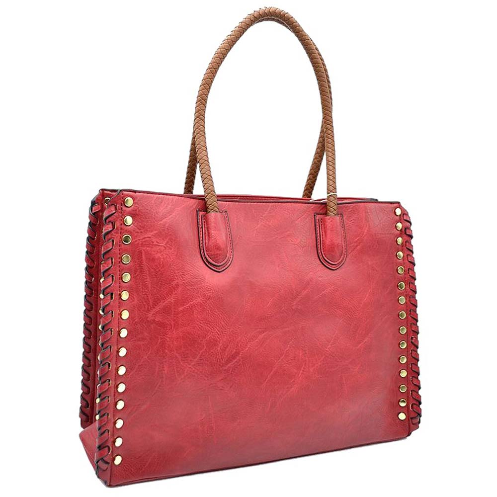 Elegant Stitch-Accent Tote Bag