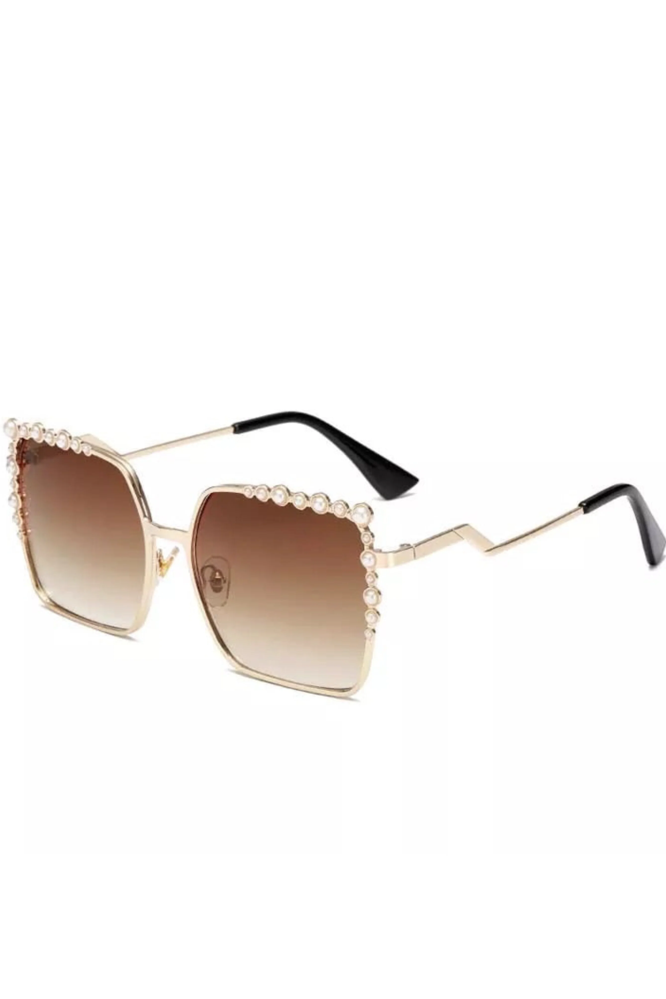 Chic Pearl-Embossed Sunglasses