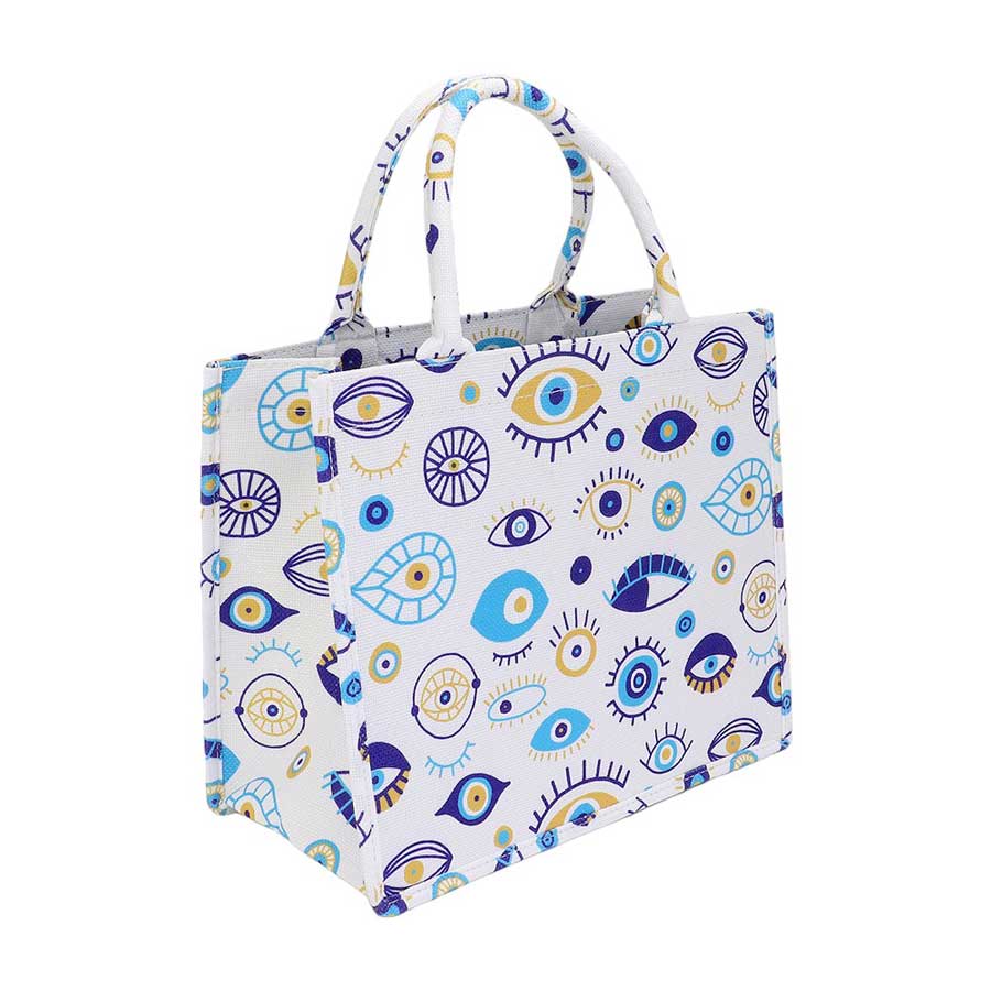Chic Eye-Print Canvas Tote Bag