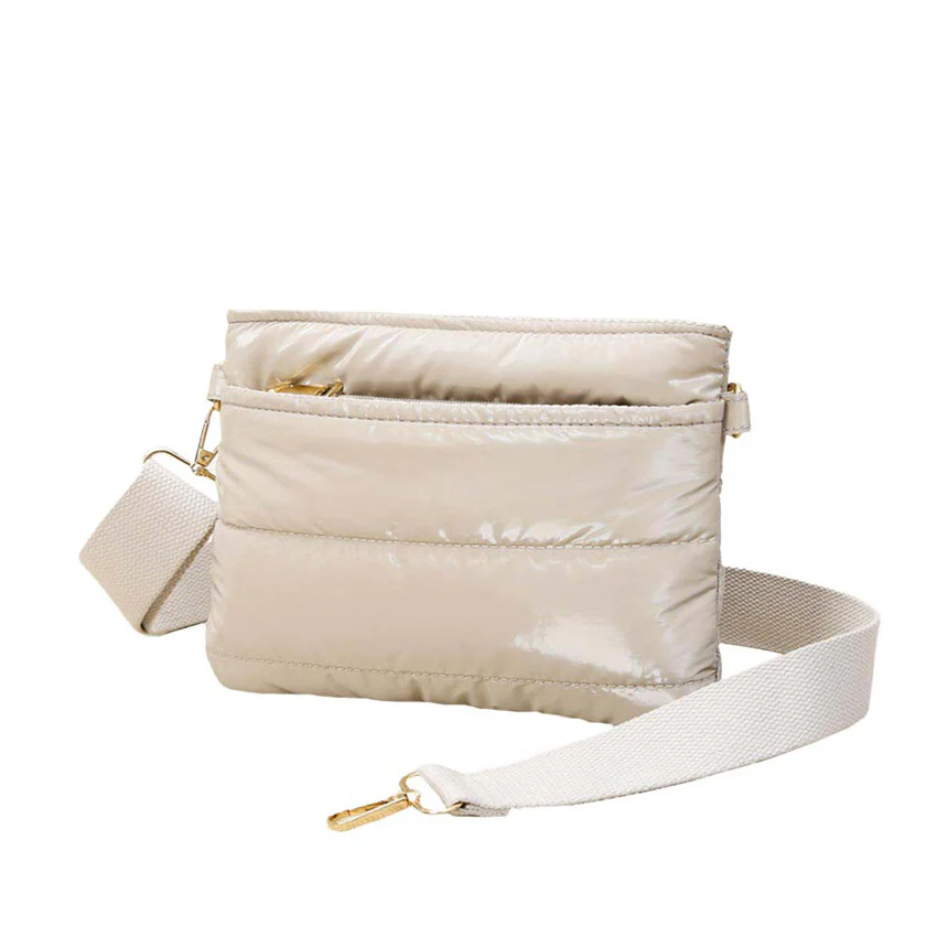 Stylish Beige Quilted Shoulder Bag